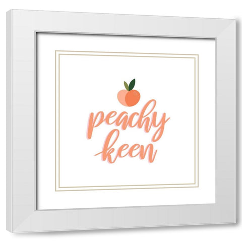 Peachy Keen I White Modern Wood Framed Art Print with Double Matting by Popp, Grace