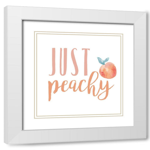 Peach Life I White Modern Wood Framed Art Print with Double Matting by Studio W