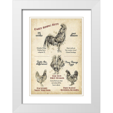 Hen House I White Modern Wood Framed Art Print with Double Matting by Studio W