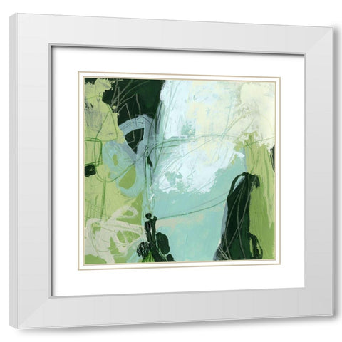 Verdant Vortex I White Modern Wood Framed Art Print with Double Matting by Vess, June Erica