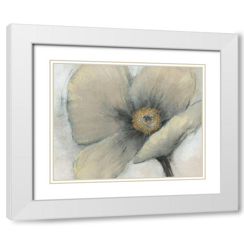 Single Cream Bloom I White Modern Wood Framed Art Print with Double Matting by OToole, Tim