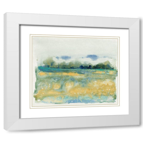 Flowing Landscape I White Modern Wood Framed Art Print with Double Matting by OToole, Tim