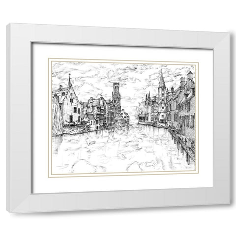 European Vacation in BandW I White Modern Wood Framed Art Print with Double Matting by Wang, Melissa