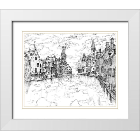 European Vacation in BandW I White Modern Wood Framed Art Print with Double Matting by Wang, Melissa