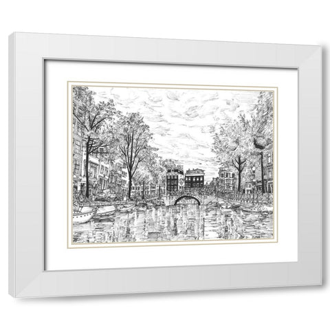 European Vacation in BandW II White Modern Wood Framed Art Print with Double Matting by Wang, Melissa