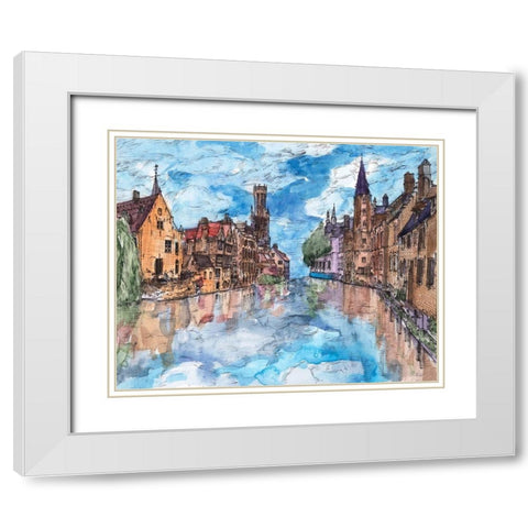 Trip to Europe I White Modern Wood Framed Art Print with Double Matting by Wang, Melissa