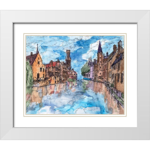 Trip to Europe I White Modern Wood Framed Art Print with Double Matting by Wang, Melissa