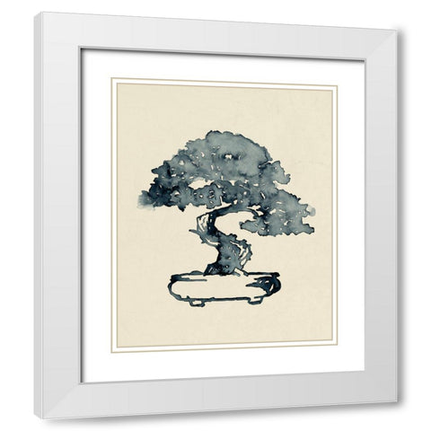 Indigo Bonsai I White Modern Wood Framed Art Print with Double Matting by Green, Jacob