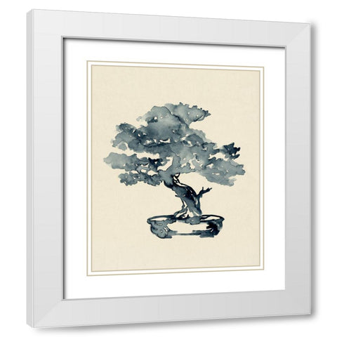 Indigo Bonsai III White Modern Wood Framed Art Print with Double Matting by Green, Jacob