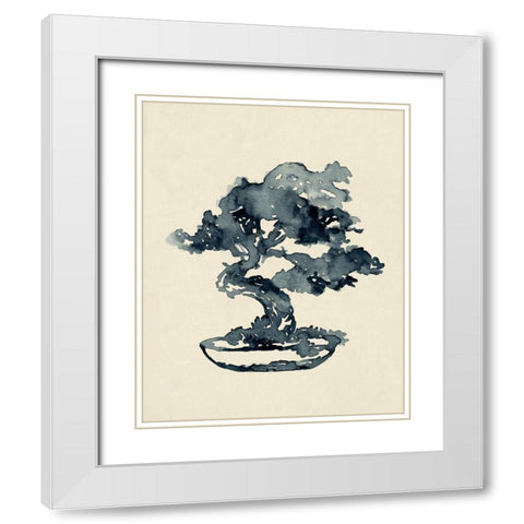 Indigo Bonsai IV White Modern Wood Framed Art Print with Double Matting by Green, Jacob