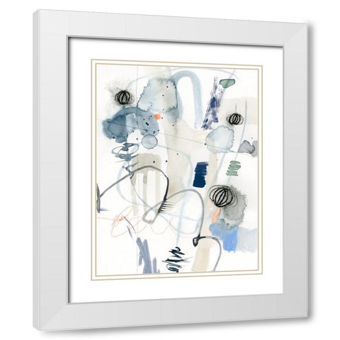 Schema I White Modern Wood Framed Art Print with Double Matting by Barnes, Victoria