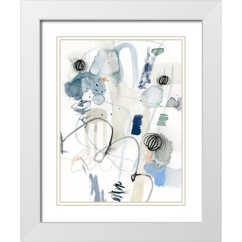 Schema I White Modern Wood Framed Art Print with Double Matting by Barnes, Victoria