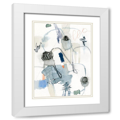 Schema II White Modern Wood Framed Art Print with Double Matting by Barnes, Victoria