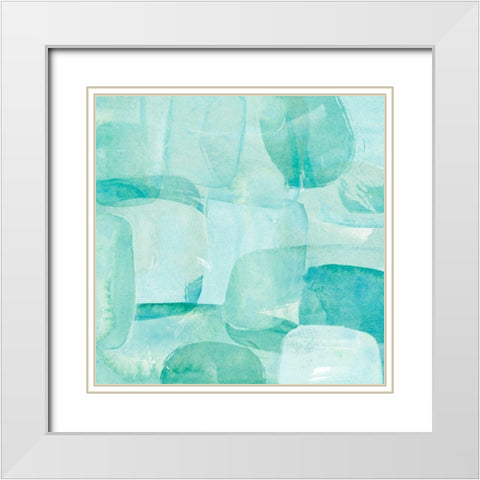 Sea Glass Reflection II White Modern Wood Framed Art Print with Double Matting by Warren, Annie