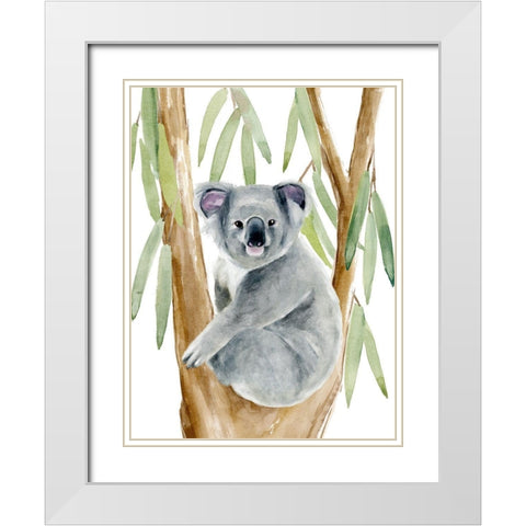 Woodland Koala II White Modern Wood Framed Art Print with Double Matting by Warren, Annie