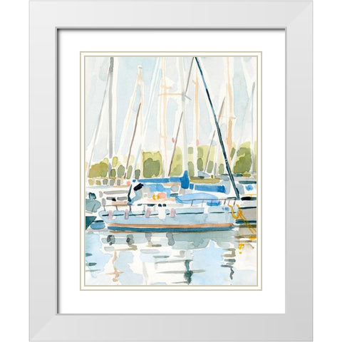 By the Bay II White Modern Wood Framed Art Print with Double Matting by Caroline, Emma