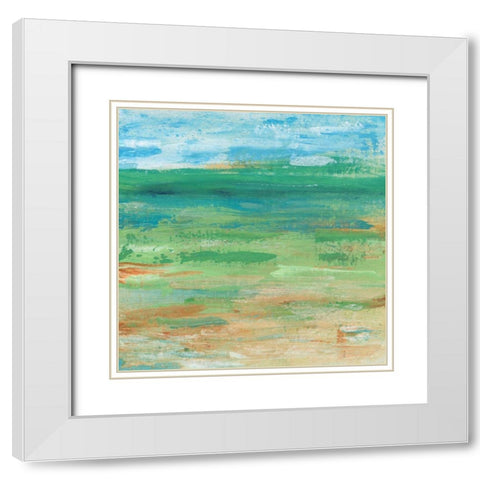 Spring Green Pasture I White Modern Wood Framed Art Print with Double Matting by OToole, Tim