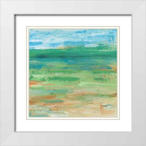 Spring Green Pasture I White Modern Wood Framed Art Print with Double Matting by OToole, Tim