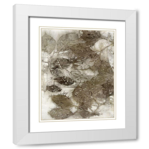 Dogwood Leaves I White Modern Wood Framed Art Print with Double Matting by Phillips, Kathryn
