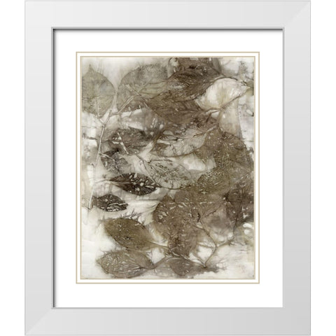 Dogwood Leaves I White Modern Wood Framed Art Print with Double Matting by Phillips, Kathryn