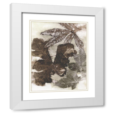 Oak Leaves White Modern Wood Framed Art Print with Double Matting by Phillips, Kathryn