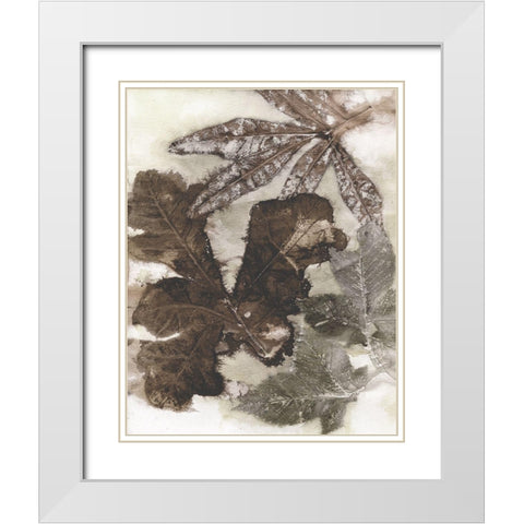 Oak Leaves White Modern Wood Framed Art Print with Double Matting by Phillips, Kathryn