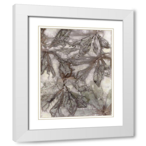 Water Oak Leaves White Modern Wood Framed Art Print with Double Matting by Phillips, Kathryn