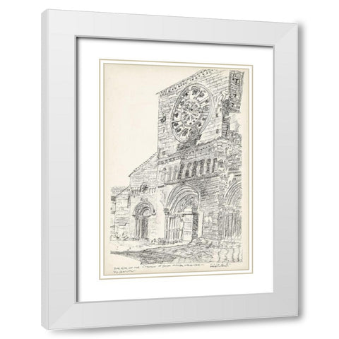 European Building Sketch III White Modern Wood Framed Art Print with Double Matting by Foust, Richard