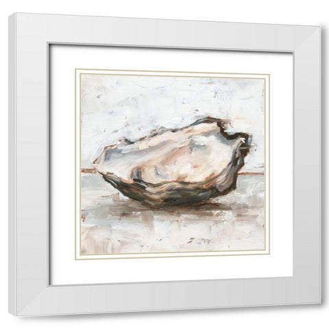 Oyster Study I White Modern Wood Framed Art Print with Double Matting by Harper, Ethan