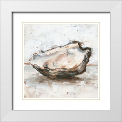 Oyster Study I White Modern Wood Framed Art Print with Double Matting by Harper, Ethan
