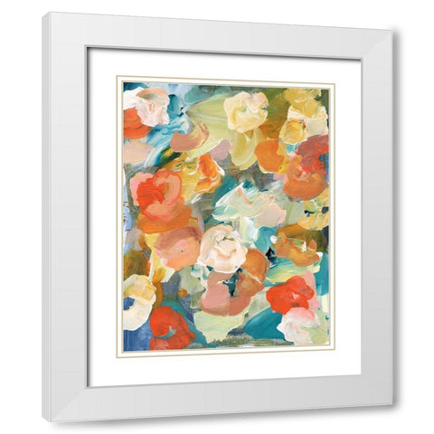 Country Flowers I White Modern Wood Framed Art Print with Double Matting by Fuchs, Jodi