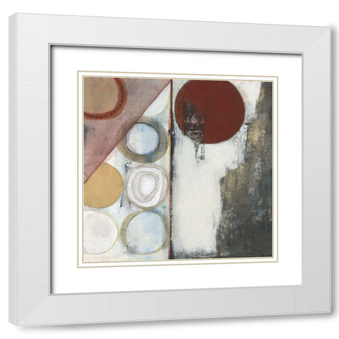 Seven Circles I White Modern Wood Framed Art Print with Double Matting by Fuchs, Jodi