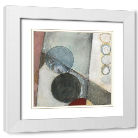 Seven Circles II White Modern Wood Framed Art Print with Double Matting by Fuchs, Jodi