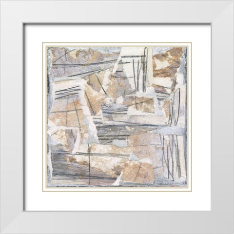 Neutral Reconstructions I White Modern Wood Framed Art Print with Double Matting by Fuchs, Jodi