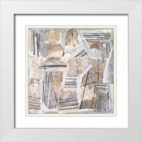 Neutral Reconstructions II White Modern Wood Framed Art Print with Double Matting by Fuchs, Jodi