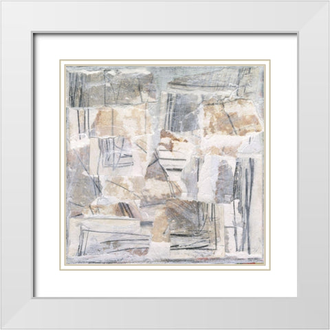 Neutral Reconstructions III White Modern Wood Framed Art Print with Double Matting by Fuchs, Jodi