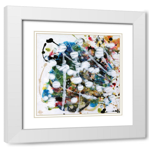 Pollocks Party II White Modern Wood Framed Art Print with Double Matting by Fuchs, Jodi