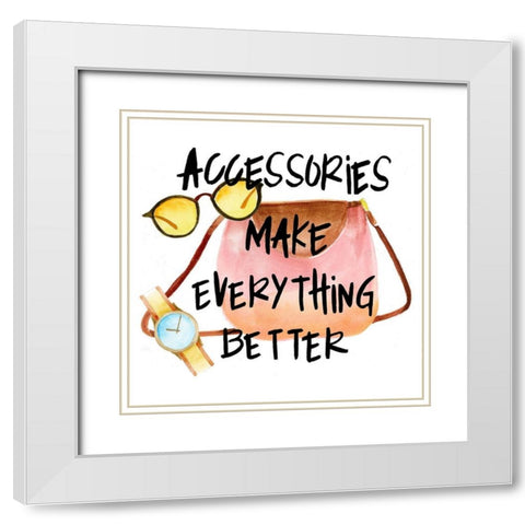 Necessary Accessory II White Modern Wood Framed Art Print with Double Matting by Moore, Regina