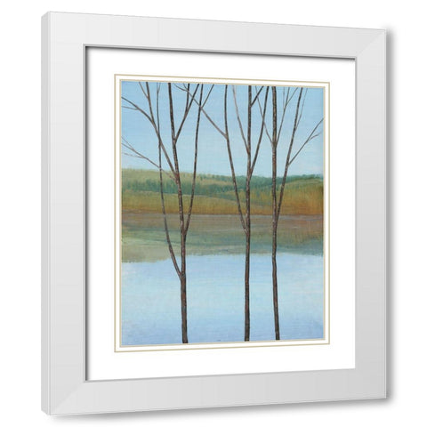 Between Water I White Modern Wood Framed Art Print with Double Matting by OToole, Tim