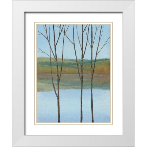 Between Water I White Modern Wood Framed Art Print with Double Matting by OToole, Tim