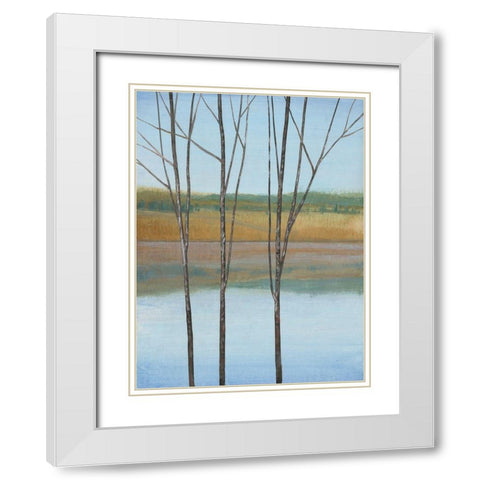 Between Water II White Modern Wood Framed Art Print with Double Matting by OToole, Tim