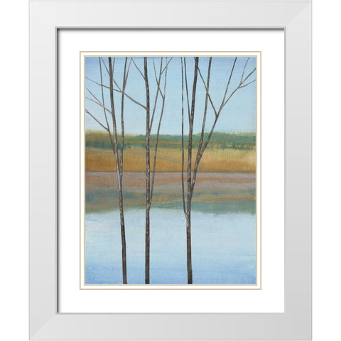 Between Water II White Modern Wood Framed Art Print with Double Matting by OToole, Tim