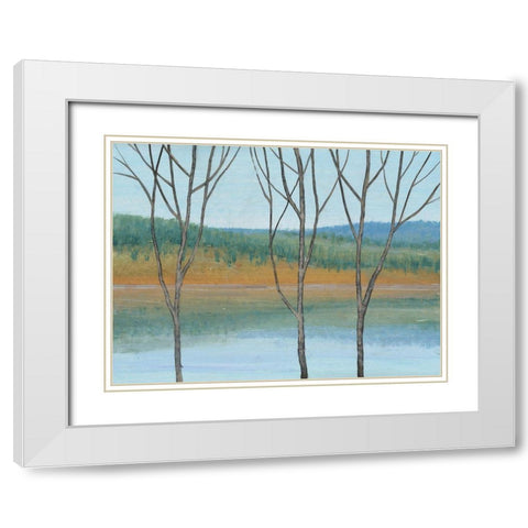 Between Water III White Modern Wood Framed Art Print with Double Matting by OToole, Tim