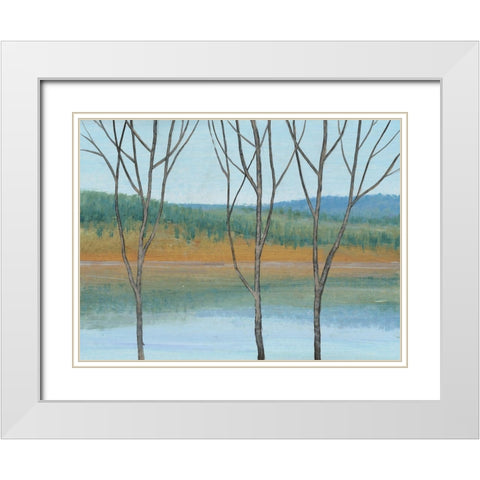 Between Water III White Modern Wood Framed Art Print with Double Matting by OToole, Tim