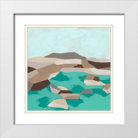 Geometric Shoals I White Modern Wood Framed Art Print with Double Matting by Vess, June Erica