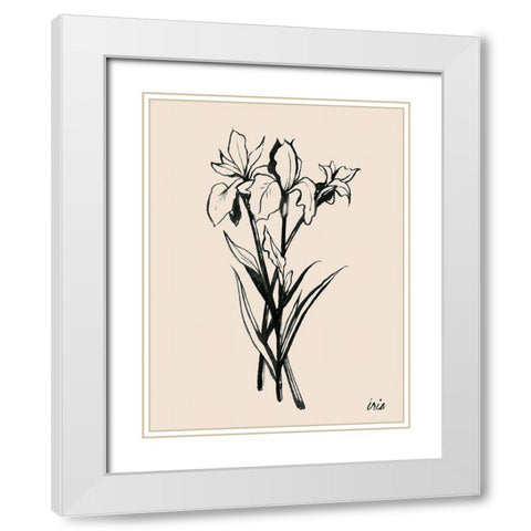 Iris Sketch II White Modern Wood Framed Art Print with Double Matting by Popp, Grace