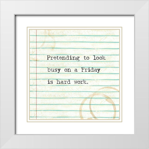 Office Snark IV White Modern Wood Framed Art Print with Double Matting by Studio W