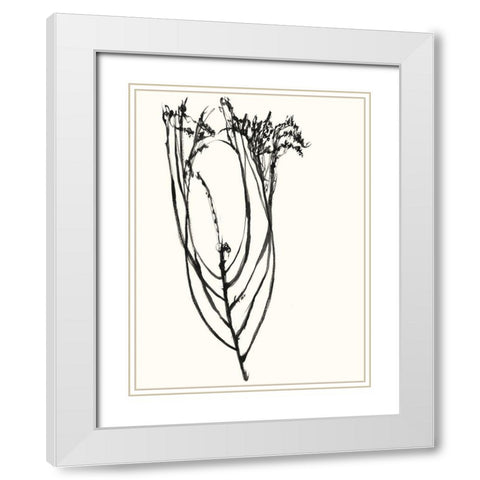 Naive Flower Sketch I White Modern Wood Framed Art Print with Double Matting by Goldberger, Jennifer