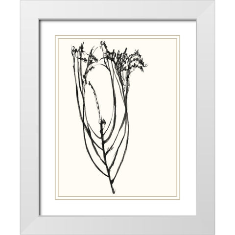 Naive Flower Sketch I White Modern Wood Framed Art Print with Double Matting by Goldberger, Jennifer