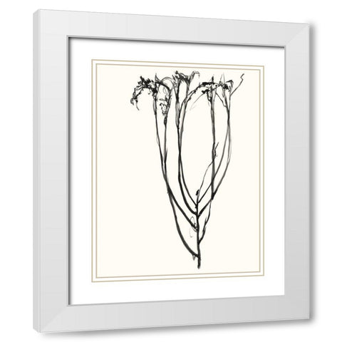 Naive Flower Sketch II White Modern Wood Framed Art Print with Double Matting by Goldberger, Jennifer